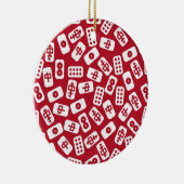 Mahjong Tegels Vrolijk kerstfeest Keramisch Ornament (Rechts)
