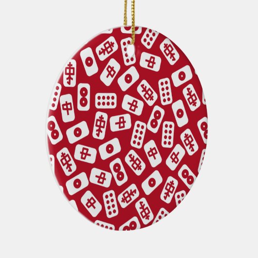 Mahjong Tegels Vrolijk kerstfeest Keramisch Ornament (Rechts)