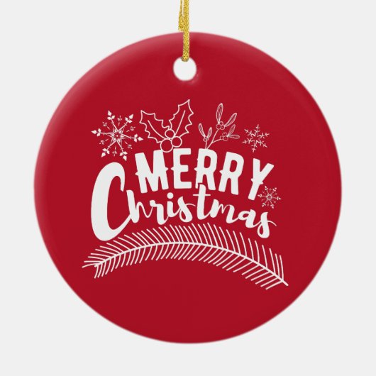 Mahjong Tegels Vrolijk kerstfeest Keramisch Ornament (Achterkant)