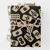 Mahjong tegels witte bruine en zwarte combinatie inpakpapier vel (In situ)