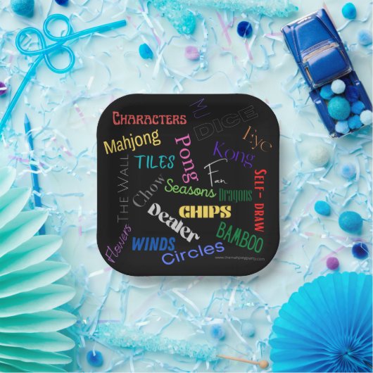 Mahjong Thed Paper Bord in Black (Feest)