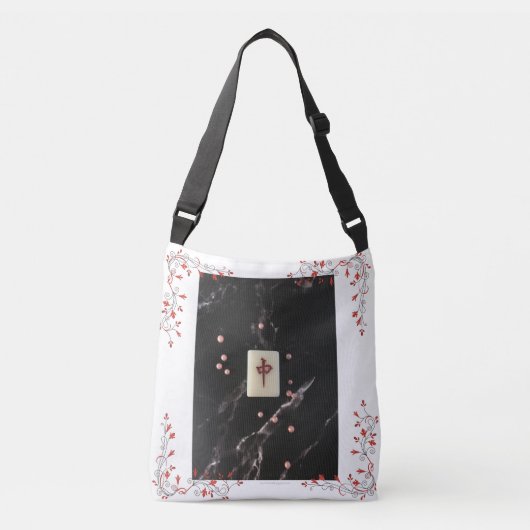 Mahjong themed Crossbody Bag met de rode draak Crossbody Tas (Voorkant)