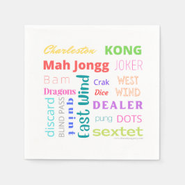 Mahjong themed napkin met American Mah Jongg Servet