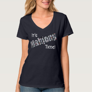 Mahjong Tijd V-hals T-shirt voor vrouwen