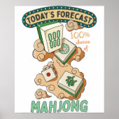 Mahjong Tiles and Clouds Cartoon Poster (Voorkant)