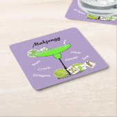 Mahjong Tiles and Margarita Paper Coaster Kartonnen Onderzetters (Schuin)