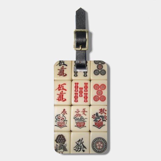 Mahjong tiles bagagelabel (Voorkant verticaal)
