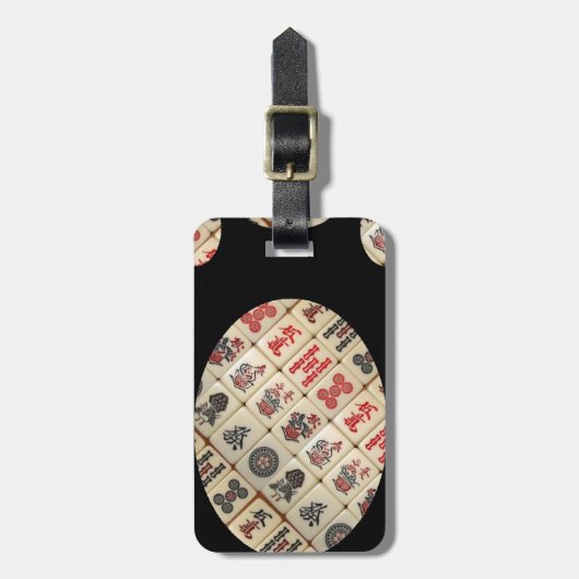 Mahjong tiles bagagelabel (Voorkant verticaal)