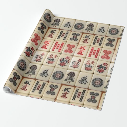 Mahjong tiles cadeaupapier (Uitgerold)
