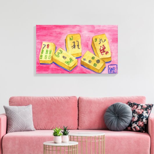 Mahjong Tiles Canvas Afdruk (Insitu (Woonkamer))