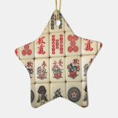 Mahjong tiles en Panda monogrammed Keramisch Ornament (Links)