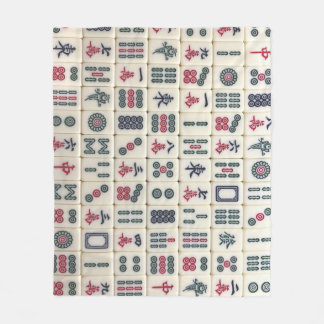 Mahjong Tiles Fleece Deken