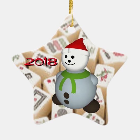 Mahjong tiles keramisch ornament (Achterkant)