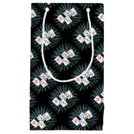 Mahjong Tiles op Black Small Gift Bag Klein Cadeauzakje