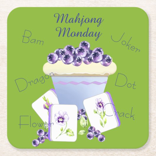 Mahjong Tiles Paper Coaster Kartonnen Onderzetters (Voorkant)