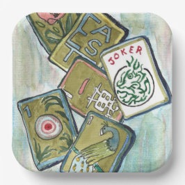 Mahjong Tiles Papieren Bordje