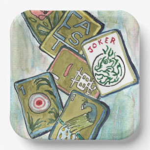 Mahjong Tiles Papieren Bordje