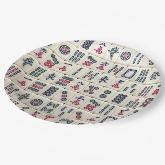 Mahjong Tiles Papieren Bordje (Gekanteld)