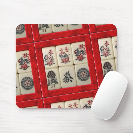 Mahjong tiles red lijsten muismat (Met muis)