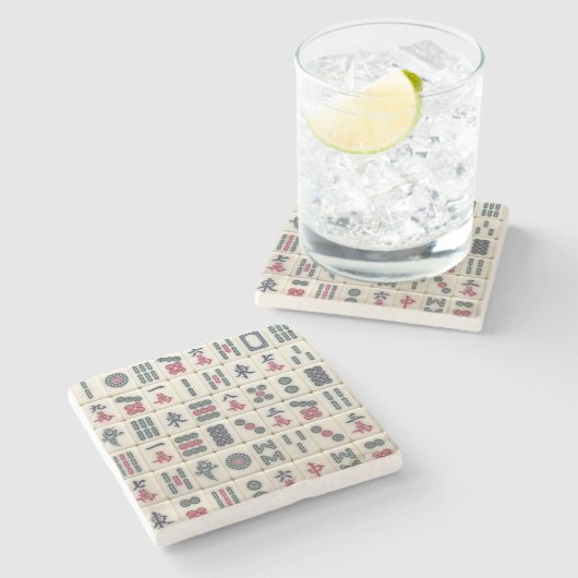 Mahjong Tiles Stenen Onderzetter (Zijkant)