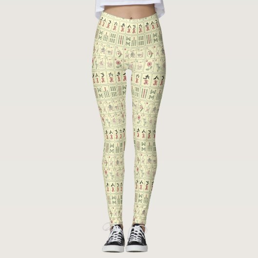 Mahjong Tiles Yoga Running Leggings (Voorkant)