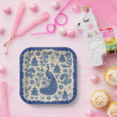 Mahjong Toile Paper Plates Papieren Bordje (Feest)