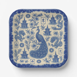 Mahjong Toile Paper Plates Papieren Bordje