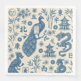 Mahjong Toile Party Napkins Servet