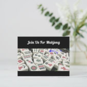 Mahjong-uitnodiging Briefkaart (Staand voorkant)