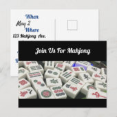 Mahjong-uitnodiging Briefkaart (Voorkant / Achterkant)