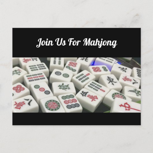 Mahjong-uitnodiging Briefkaart (Voorkant)
