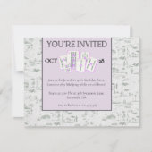 Mahjong Uitnodiging met Tegels en Toile (Voorkant)