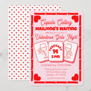 Mahjong Valentijnsfeest Cupido uitnodiging