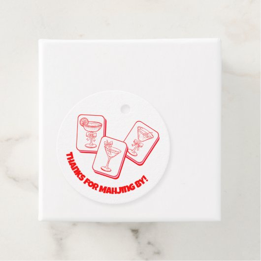 Mahjong Valentine's Party Cocktail Bedankjes Labels (In situ)