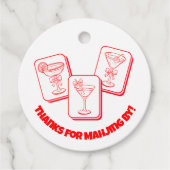 Mahjong Valentine's Party Cocktail Bedankjes Labels (Voorkant)