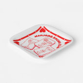 Mahjong Valentine's Party Cocktail Papieren Bordje (Gebogen)