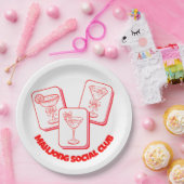 Mahjong Valentine's Party Cocktail Papieren Bordje (Feest)