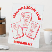 Mahjong Valentine's Party Cocktail Reclamebord Met Voetstuk (Insitu)