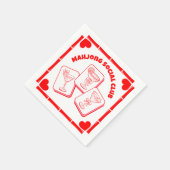 Mahjong Valentine's Party Cocktail Servet (Hoek)