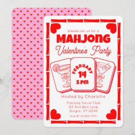 Mahjong Valentine's Party Invitation Kaart