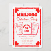 Mahjong Valentine's Party Invitation Kaart (Voorkant)