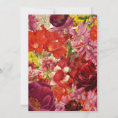 Mahjong Verjaardagsfeest Uitnodiging, Bloemen Kaart (Achterkant)