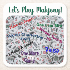 Mahjong Vierkante Papieren Onderzetter