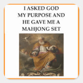 MAHJONG VIERKANTE STICKER (Voorkant)