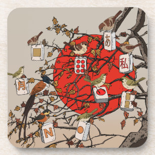 Mahjong Vogels Game Bier Onderzetter