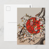 Mahjong Vogels Game Briefkaart (Voorkant / Achterkant)