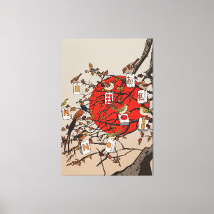 Mahjong Vogels Game Canvas Afdruk