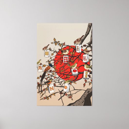 Mahjong Vogels Game Canvas Afdruk (Voorkant)