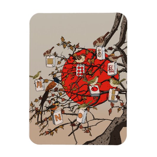 Mahjong Vogels Game Magneet (Verticaal)