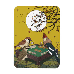 Mahjong vogels spel magneet